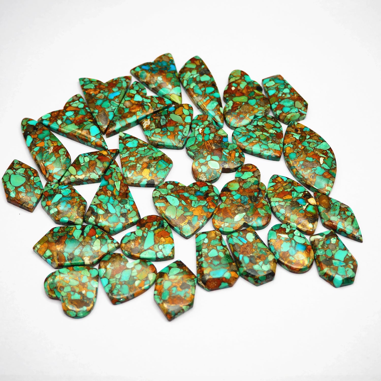 Copper Turquoise Mix Shape Lot Gemstone Copper Turquoise Cabochon Bulk Semi-Precious Gemstone