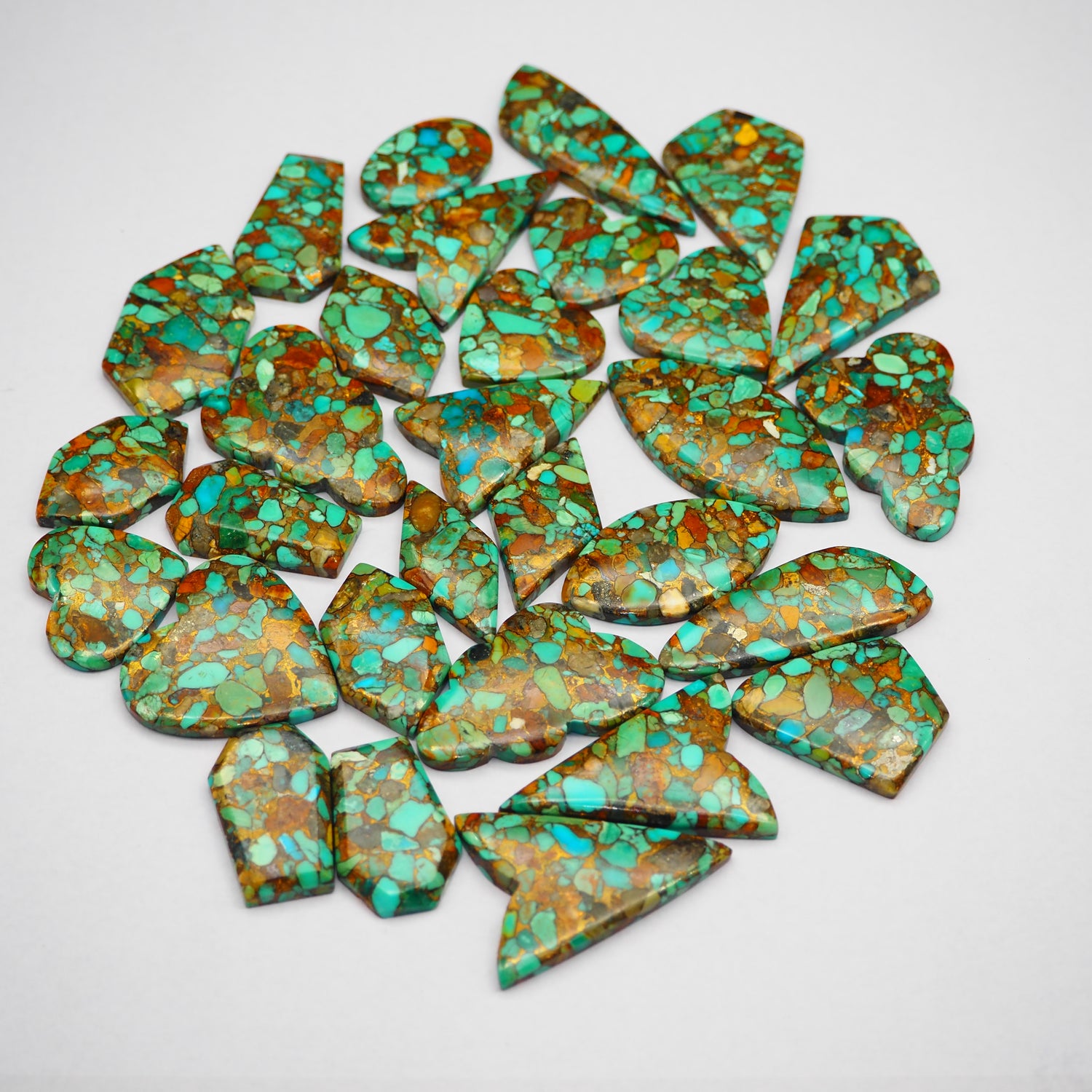 Copper Turquoise Mix Shape Lot Gemstone Copper Turquoise Cabochon Bulk Semi-Precious Gemstone