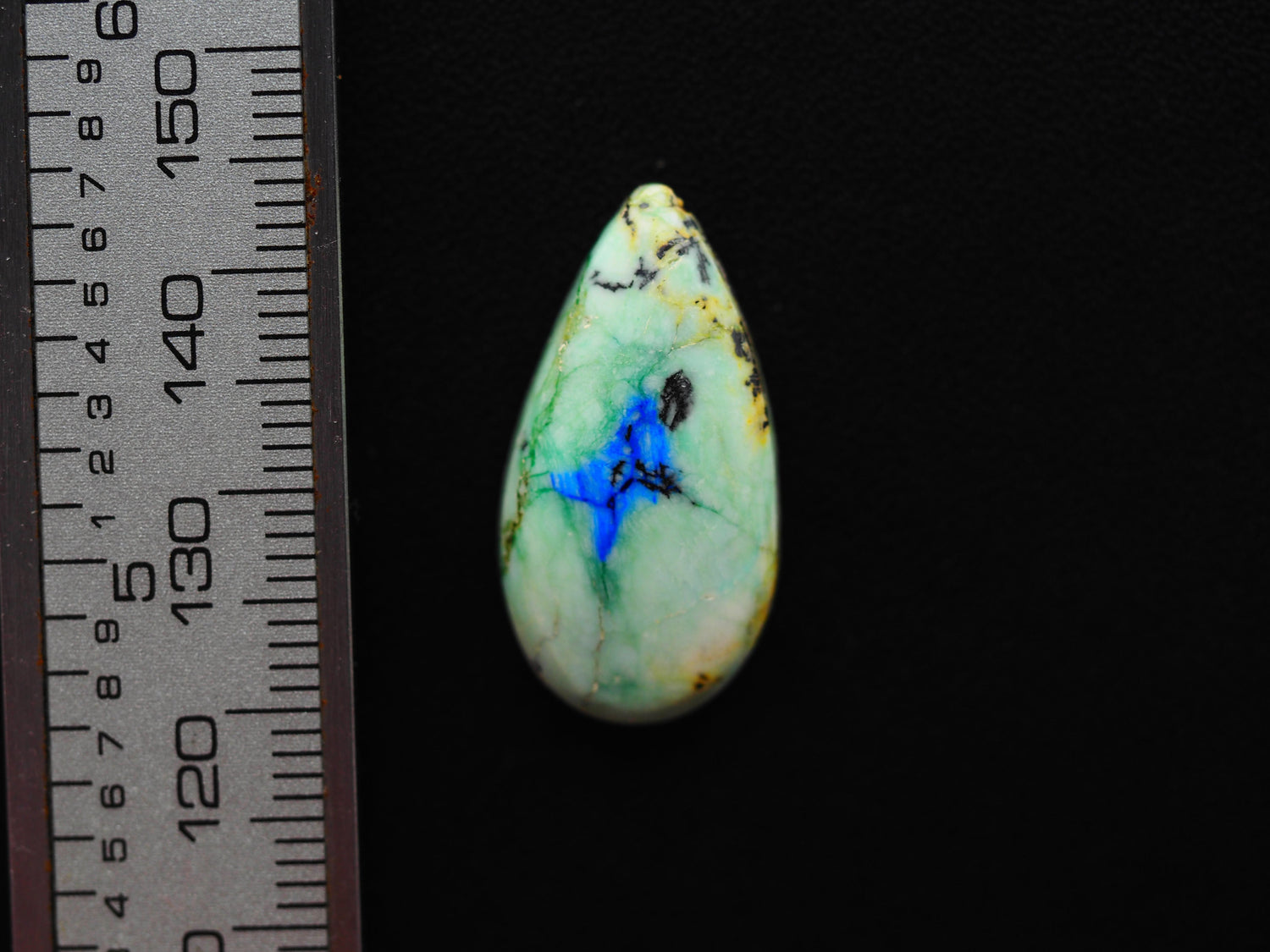Azurite Turquoise Cabochon Pear Shape 25x13x4 MM PG-AZT07