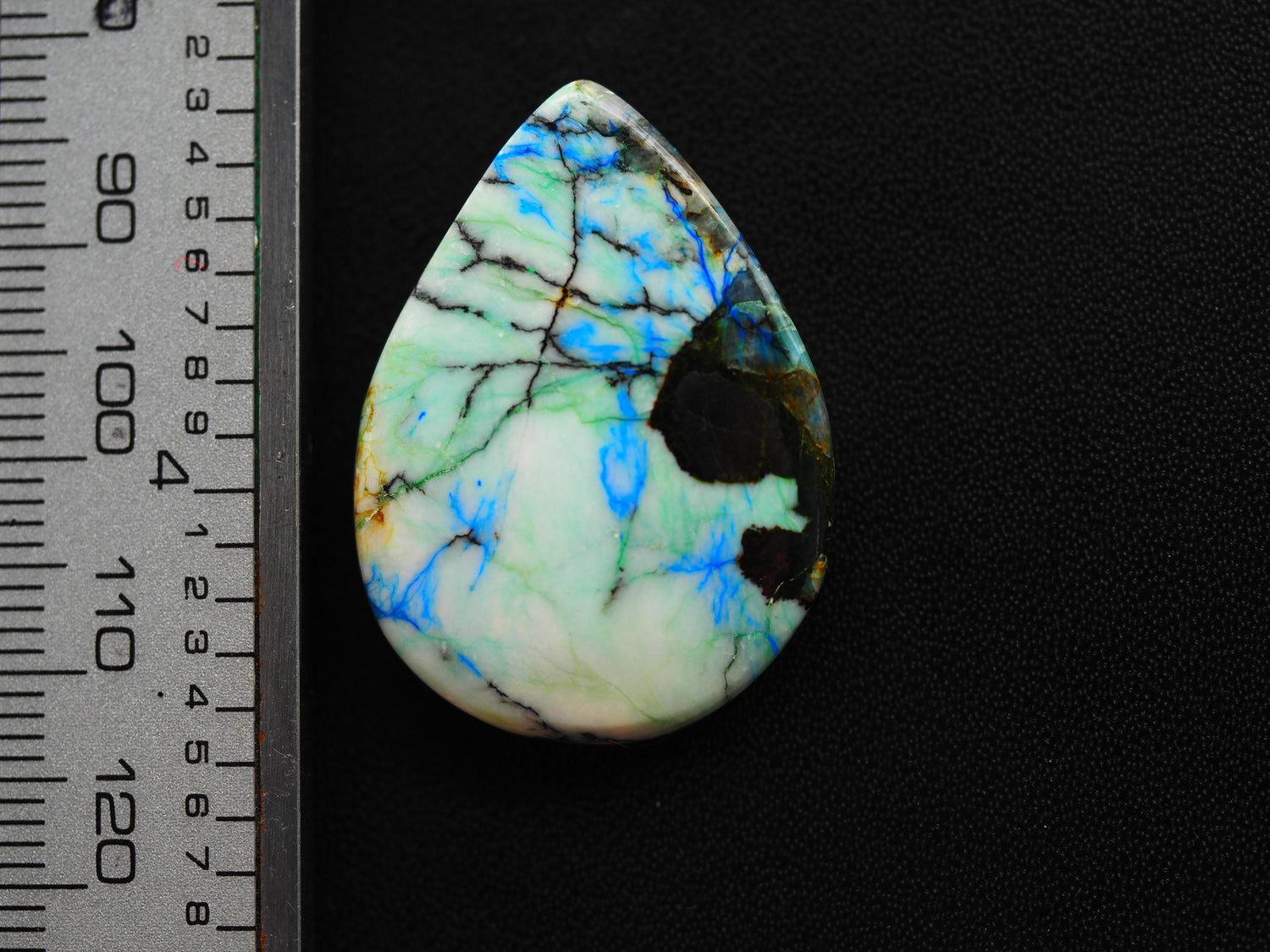Azurite Turquoise Cabochon Pear Shape 31x22x4 MM PG-AZT012