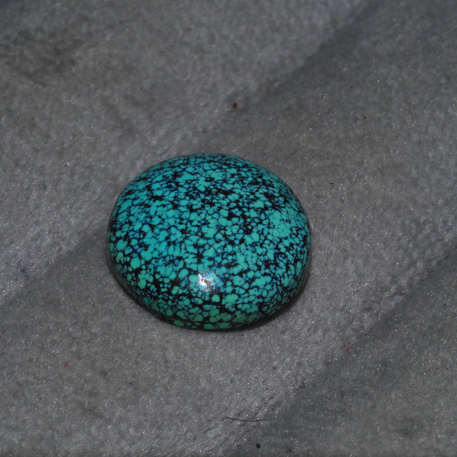 Natural Tibetan Turquoise Cabochon Gemstone Round Shape 14x5 MM
