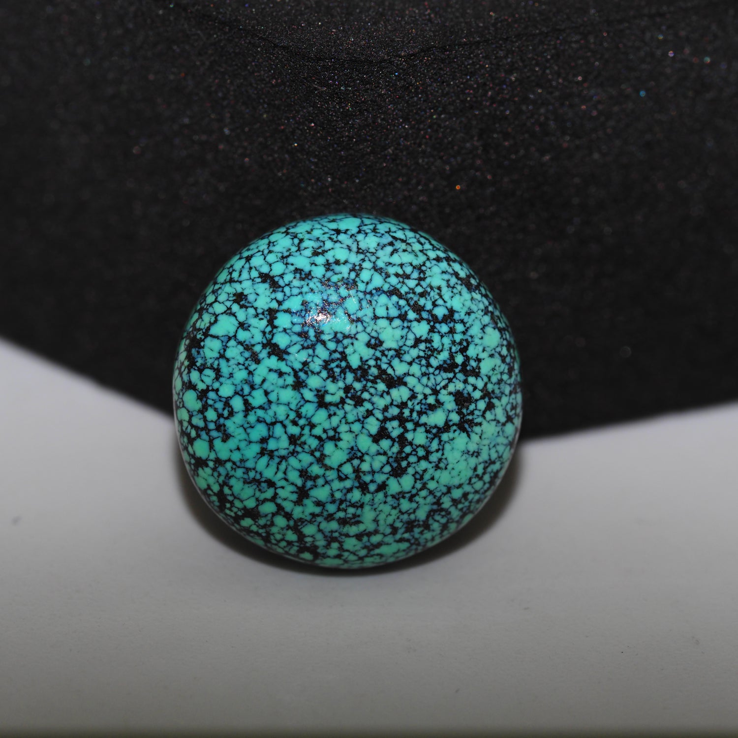 Natural Tibetan Turquoise Cabochon Gemstone Round Shape 14x5 MM