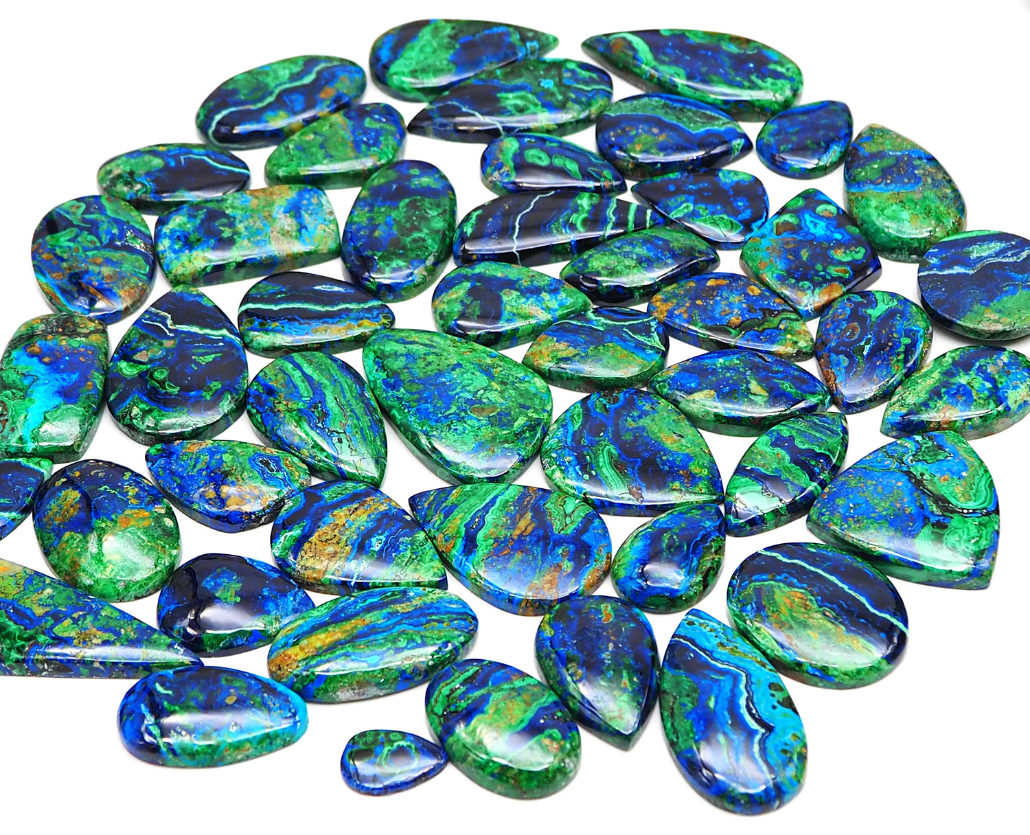 Azurite Malachite Mix Shape Lot Loose Cabochon Gemstone Bulk Semi-Precious Stone