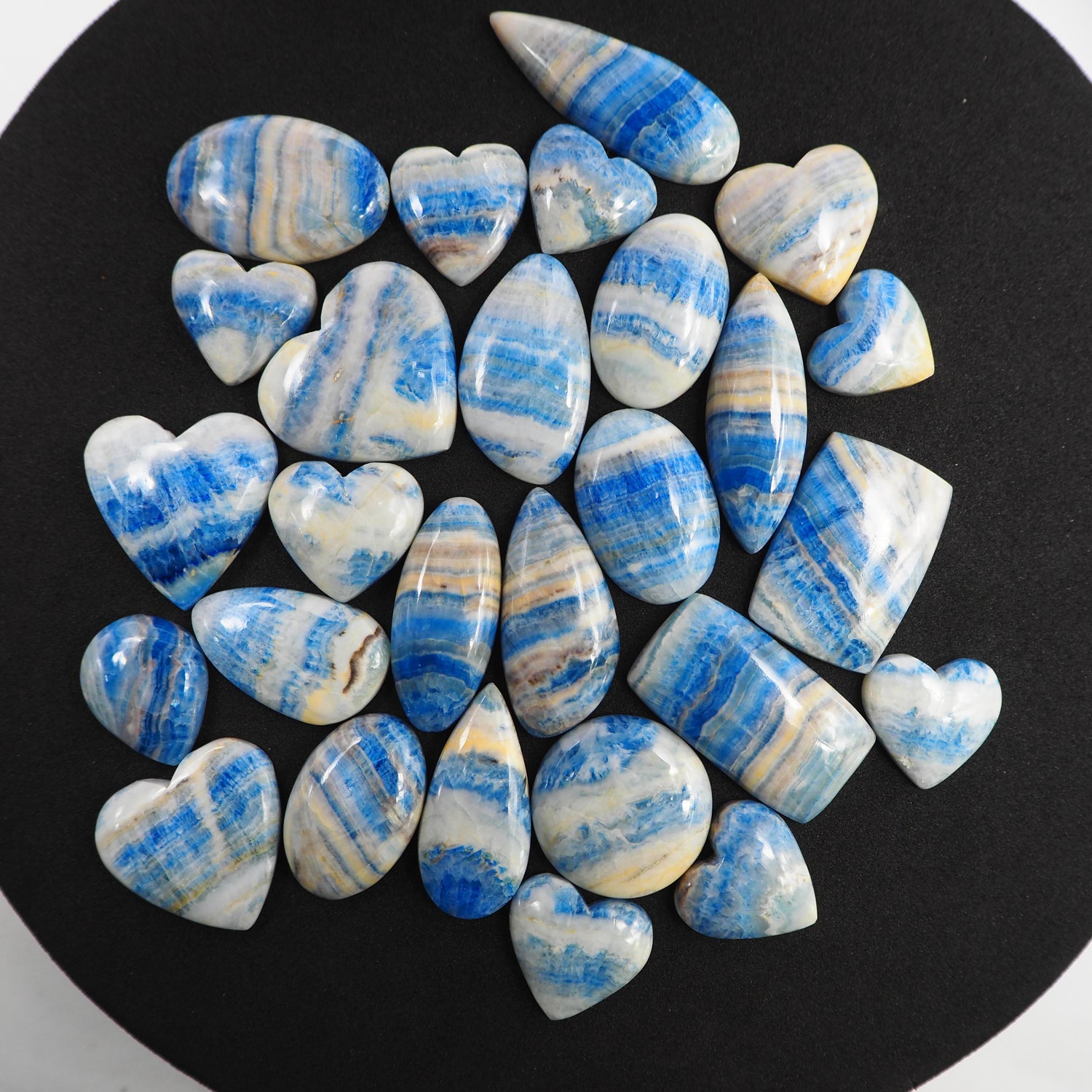 Blue Scheelite Mix Shape Lot Gemstone Blue Rhodochrosite Cabochon Bulk Semi-Precious Stone