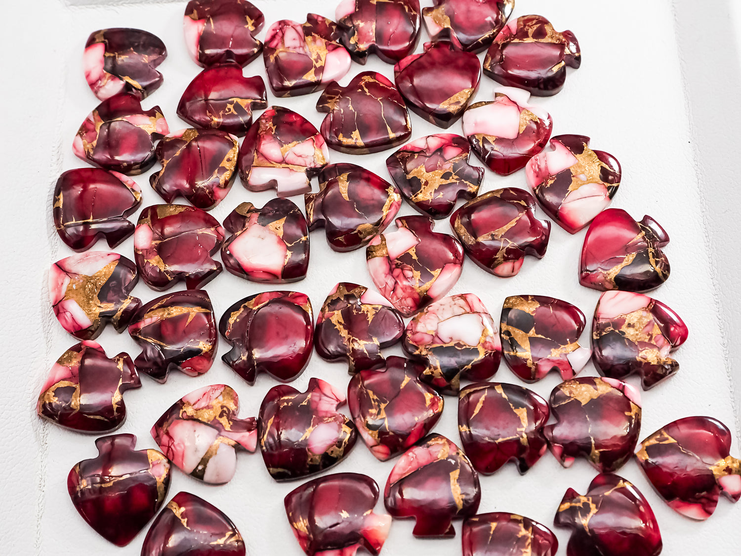 Spade Shape Dhalia Rose Gemstone Lot