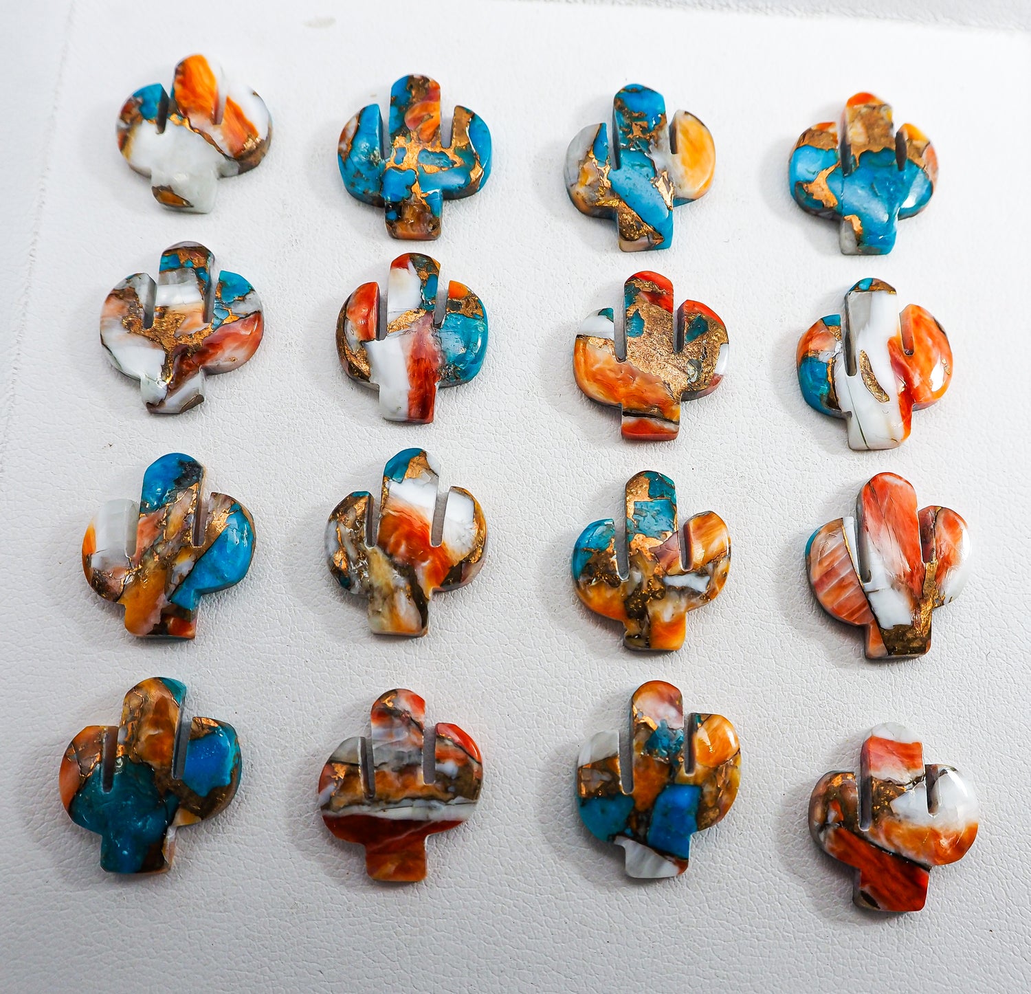 Spiny Oyster Turquoise Cactus Shape Lot Loose Cabochon Gemstone For Jewelry Making