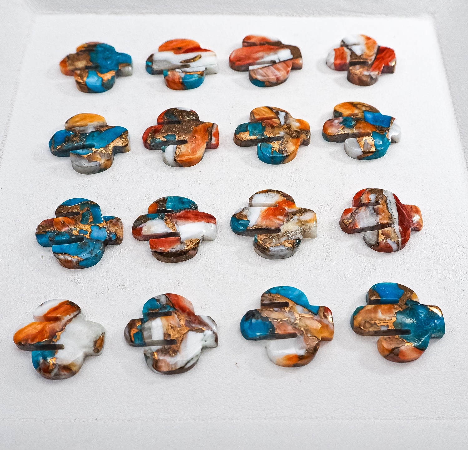 Spiny Oyster Turquoise Cactus Shape Lot Loose Cabochon Gemstone For Jewelry Making