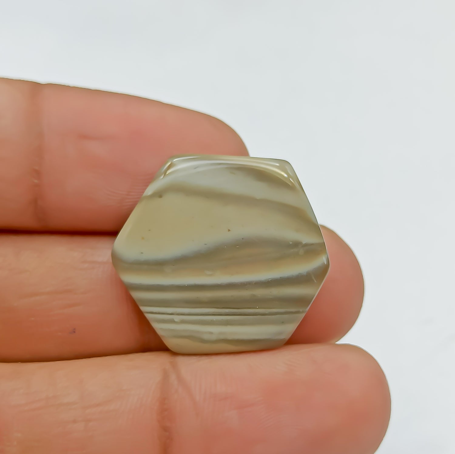 Polish Flint Cabochon Hexagon Shape 24x24x3 MM PG-PF08
