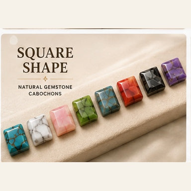 Square Shape Natural Gemstone Cabochons