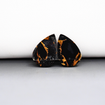 Kingman Black Buffalo Copper Composite Pear Cabochon Pair 18x12x3mm 12ct - black stone with bright copper veins - Pedra Gems