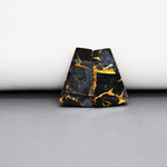 Kingman Black Buffalo Copper Composite Trapezoid Cabochon Pair 20x12x3mm 13ct - black stone with bright copper veins - Pedra Gems