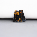Kingman Black Buffalo Copper Composite Trapezoid Cabochon Pair 18x10x3mm 11.5ct - black stone with bright copper veins - Pedra Gems