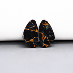 Kingman Black Buffalo Copper Composite Freeform Cabochon Pair 21x12x3mm 13.5ct - black stone with bright copper veins - Pedra Gems