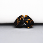 Kingman Black Buffalo Copper Composite Pear Cabochon Pair 17x11x3mm 12ct - black stone with bright copper veins - Pedra Gems