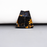 Kingman Black Buffalo Copper Composite Trapezoid Cabochon Pair 21x10x3mm 11.5ct - black stone with bright copper veins - Pedra Gems