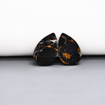 Kingman Black Buffalo Copper Composite Pear Cabochon Pair 20x13x3mm 12.5ct - black stone with bright copper veins - Pedra Gems