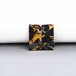Kingman Black Buffalo Copper Composite Baguette Cabochon Pair 20x9x3mm 12.5ct - black stone with bright copper veins - Pedra Gems