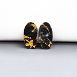 Kingman Black Buffalo Copper Composite Oval Cabochon Pair 20x10x3mm 13ct - black stone with bright copper veins - Pedra Gems