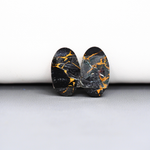 Kingman Black Buffalo Copper Composite Oval Cabochon Pair 18x11x3mm 12ct - black stone with bright copper veins - Pedra Gems