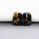 Kingman Black Buffalo Copper Composite Cushion Cabochon Pair 18x13x3mm 14ct - black stone with bright copper veins - Pedra Gems