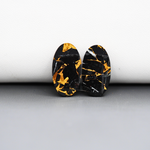 Kingman Black Buffalo Copper Composite Oval Cabochon Pair 19x10x3mm 12.5ct - black stone with bright copper veins - Pedra Gems