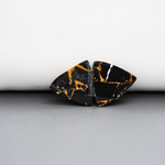 Kingman Black Buffalo Copper Composite Trillion Cabochon Pair 16x15x3mm 12ct - black stone with bright copper veins - Pedra Gems