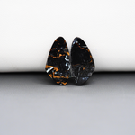 Kingman Black Buffalo Copper Composite Freeform Cabochon Pair 20x10x3mm 10.5ct - black stone with bright copper veins - Pedra Gems