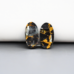 Kingman Black Buffalo Copper Composite Oval Cabochon Pair 19x10x4mm 13ct - black stone with bright copper veins - Pedra Gems