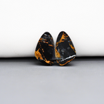 Kingman Black Buffalo Copper Composite Freeform Cabochon Pair 18x11x3mm 11.5ct - black stone with bright copper veins - Pedra Gems