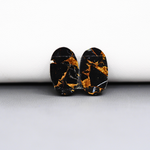 Kingman Black Buffalo Copper Composite Oval Cabochon Pair 17x11x3mm 12ct - black stone with bright copper veins - Pedra Gems