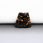 Kingman Black Buffalo Copper Composite Trapezoid Cabochon Pair 19x11x3mm 13.5ct - black stone with bright copper veins - Pedra Gems