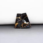Kingman Black Buffalo Copper Composite Trapezoid Cabochon Pair 19x11x3mm 13.5ct - black stone with bright copper veins - Pedra Gems