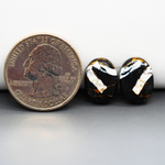 Kingman Black Buffalo Copper Composite Oval Cabochon Pair 14x11x4mm 10ct - black stone with bright copper veins - Pedra Gems
