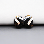 Kingman Black Buffalo Copper Composite Oval Cabochon Pair 14x11x4mm 10ct - black stone with bright copper veins - Pedra Gems