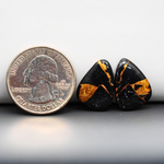 Kingman Black Buffalo Copper Composite Freeform Cabochon Pair 18x13x3mm 12ct - black stone with bright copper veins - Pedra Gems