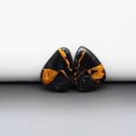 Kingman Black Buffalo Copper Composite Freeform Cabochon Pair 18x13x3mm 12ct - black stone with bright copper veins - Pedra Gems