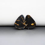 Kingman Black Buffalo Copper Composite Freeform Cabochon Pair 18x13x3mm 12ct - black stone with bright copper veins - Pedra Gems