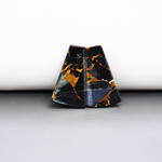 Kingman Black Buffalo Copper Composite Trapezoid Cabochon Pair 22x12x3mm 13.5ct - black stone with bright copper veins - Pedra Gems