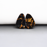 Kingman Black Buffalo Copper Composite Freeform Cabochon Pair 18x11x3mm 10.5ct - black stone with bright copper veins - Pedra Gems