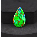 Natural Peacock Dahlia Pear Cabochon 29x18mm 16.5ct - Peacock Blue-Green Composite - Pedra Gems