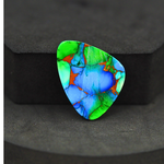 Natural Peacock Dahlia Freeform Cabochon 25x21mm 18ct - Peacock Blue-Green Composite - Pedra Gems