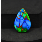 Natural Peacock Dahlia Pear Cabochon 29x19mm 17.5ct - Peacock Blue-Green Composite - Pedra Gems