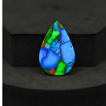 Natural Peacock Dahlia Pear Cabochon 29x19mm 17.5ct - Peacock Blue-Green Composite - Pedra Gems