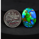 Natural Peacock Dahlia Oval Cabochon 27x19mm 20.5ct - Peacock Blue-Green Composite - Pedra Gems