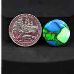 Natural Peacock Dahlia Round Cabochon 19x19mm 13ct - Peacock Blue-Green Composite - Pedra Gems