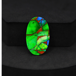 Natural Peacock Dahlia Oval Cabochon 27x16mm 15.6ct - Peacock Blue-Green Composite - Pedra Gems
