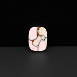 Stabilized Pink Dahlia Cushion Cabochon 15x12x4mm 8.5ct - soft pink and white with bronze veining, Kingman Arizona - Pedra Gems.