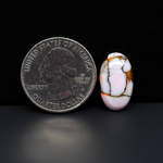 Stabilized Pink Dahlia Oval Cabochon 18x11x4mm 7.5ct - soft pink and white with bronze veining, Kingman Arizona - Pedra Gems.