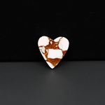 Stabilized Pink Dahlia Heart Cabochon 14x14x4mm 6.5ct - soft pink and white with bronze veining, Kingman Arizona - Pedra Gems.