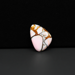 Stabilized Pink Dahlia Freeform Cabochon 18x14x3mm 8.5ct - soft pink and white with bronze veining, Kingman Arizona - Pedra Gems.